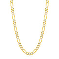 14K Yellow Gold Solid Pave Figaro Chain (5.90 mm)