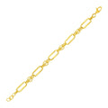 14k Yellow Gold Bracelet with Polished Rectangular Oval Links (8.20 mm)