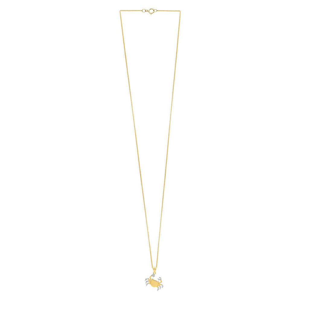 Crab Necklace in 10K Two Tone Yellow Gold