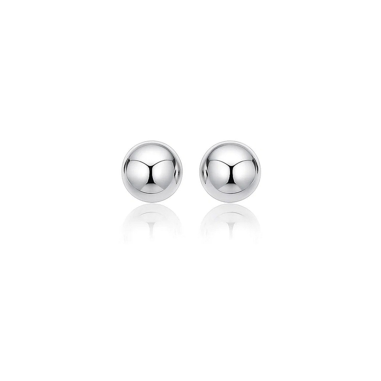 14k White Gold Classic Stud Earrings (8mm)
