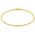 10k Yellow Gold Solid Diamond Cut Rope Bracelet (1.80 mm)