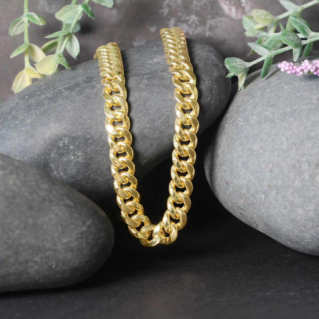 14k Yellow Gold Semi Solid Miami Cuban Chain (7.20 mm)