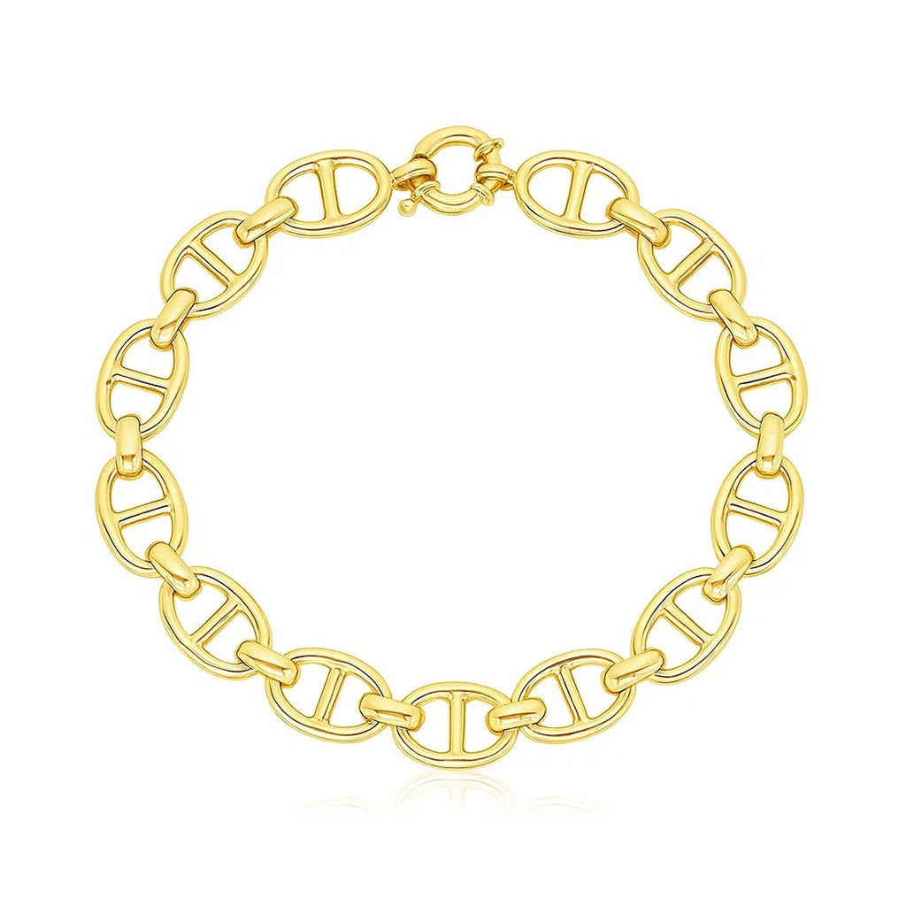 14k Yellow Gold High Polish Mariner Link Bracelet  (8.80 mm)