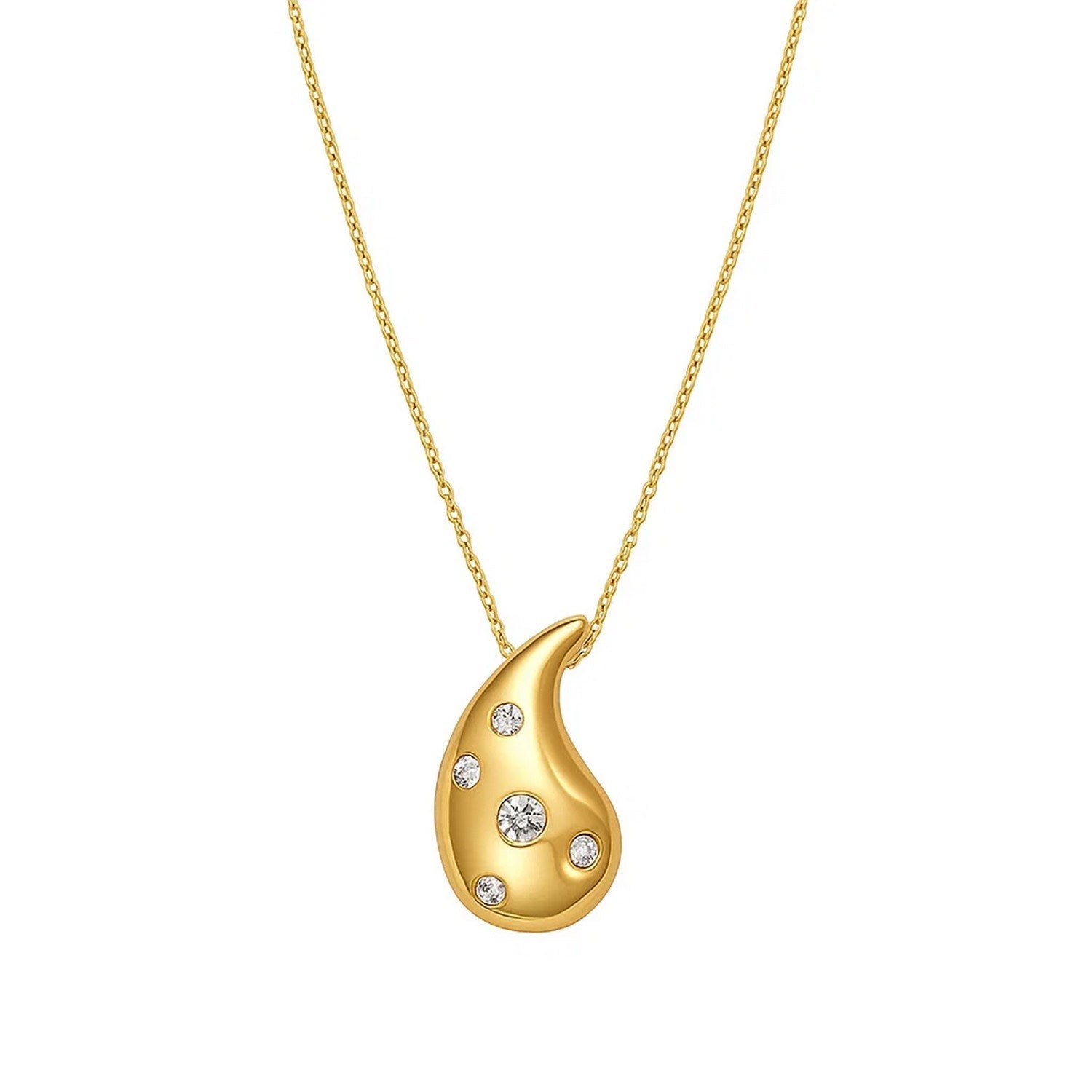 Stylish 14K Yellow Gold Paperclip Chain Necklace