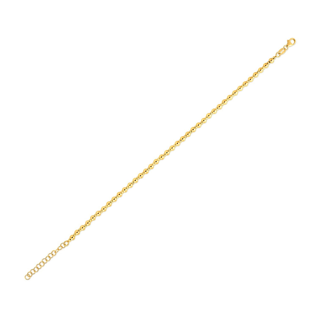 Duo Bead Bracelet in 14K Yellow Gold (3.00mm)