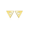 14k Yellow Gold Polished Open Triangle Post Earrings