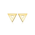 14k Yellow Gold Polished Open Triangle Post Earrings