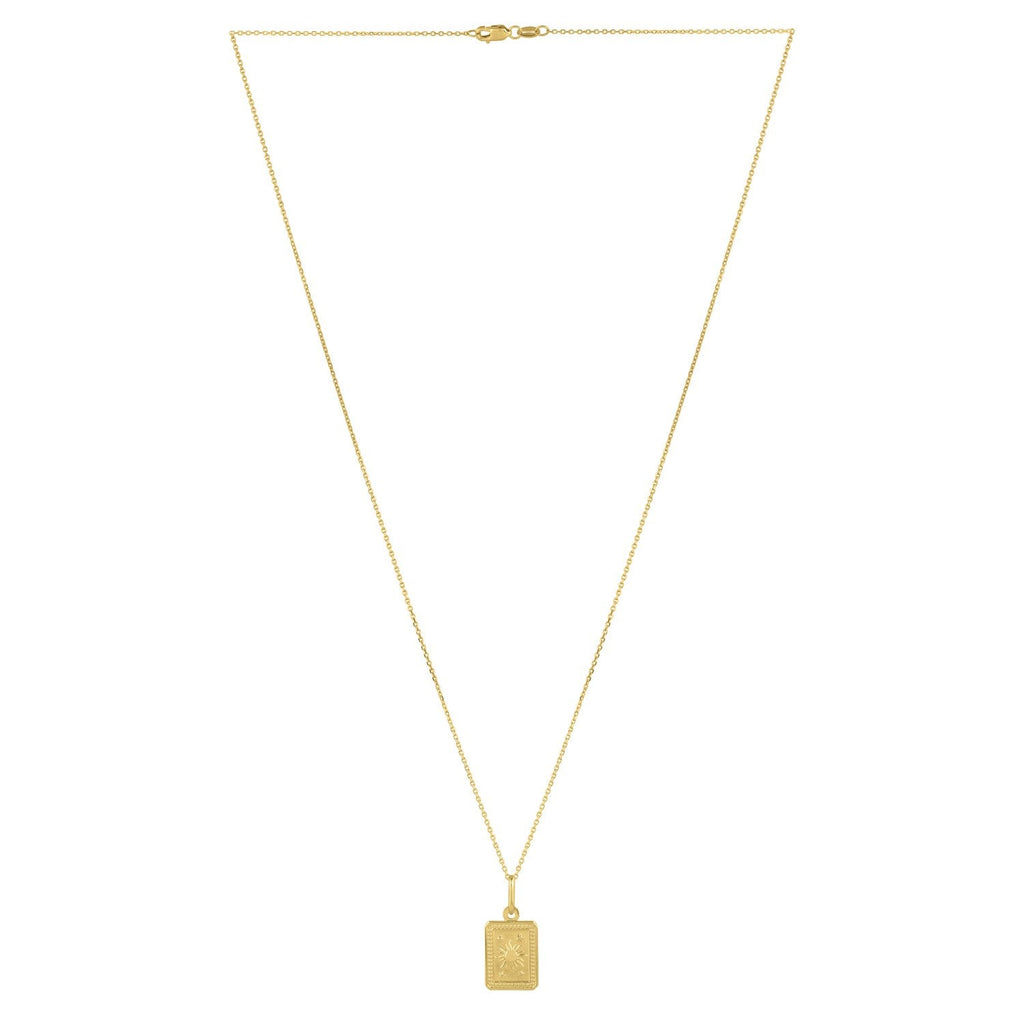 Sun and Stars Necklace in 14K Yellow Gold