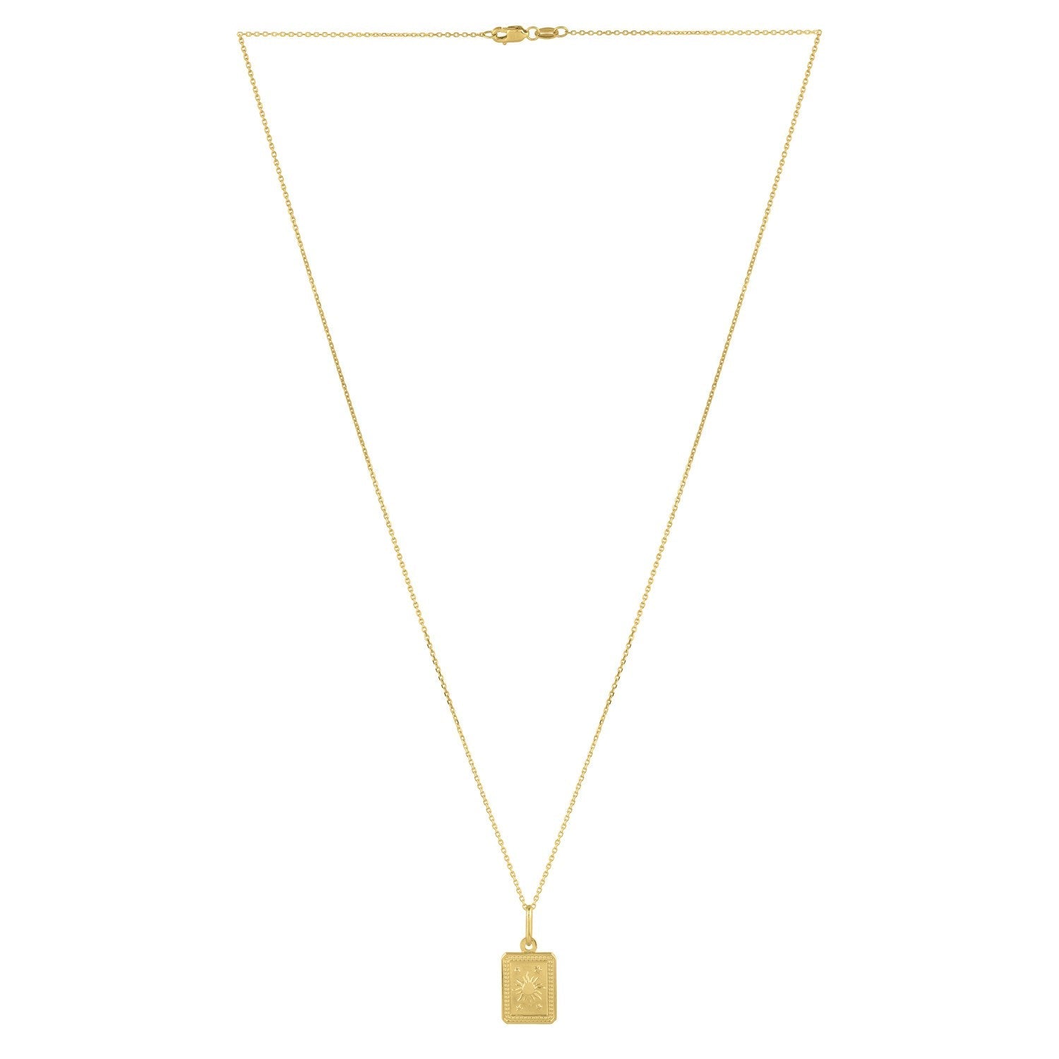 Sun and Stars Necklace in 14K Yellow Gold