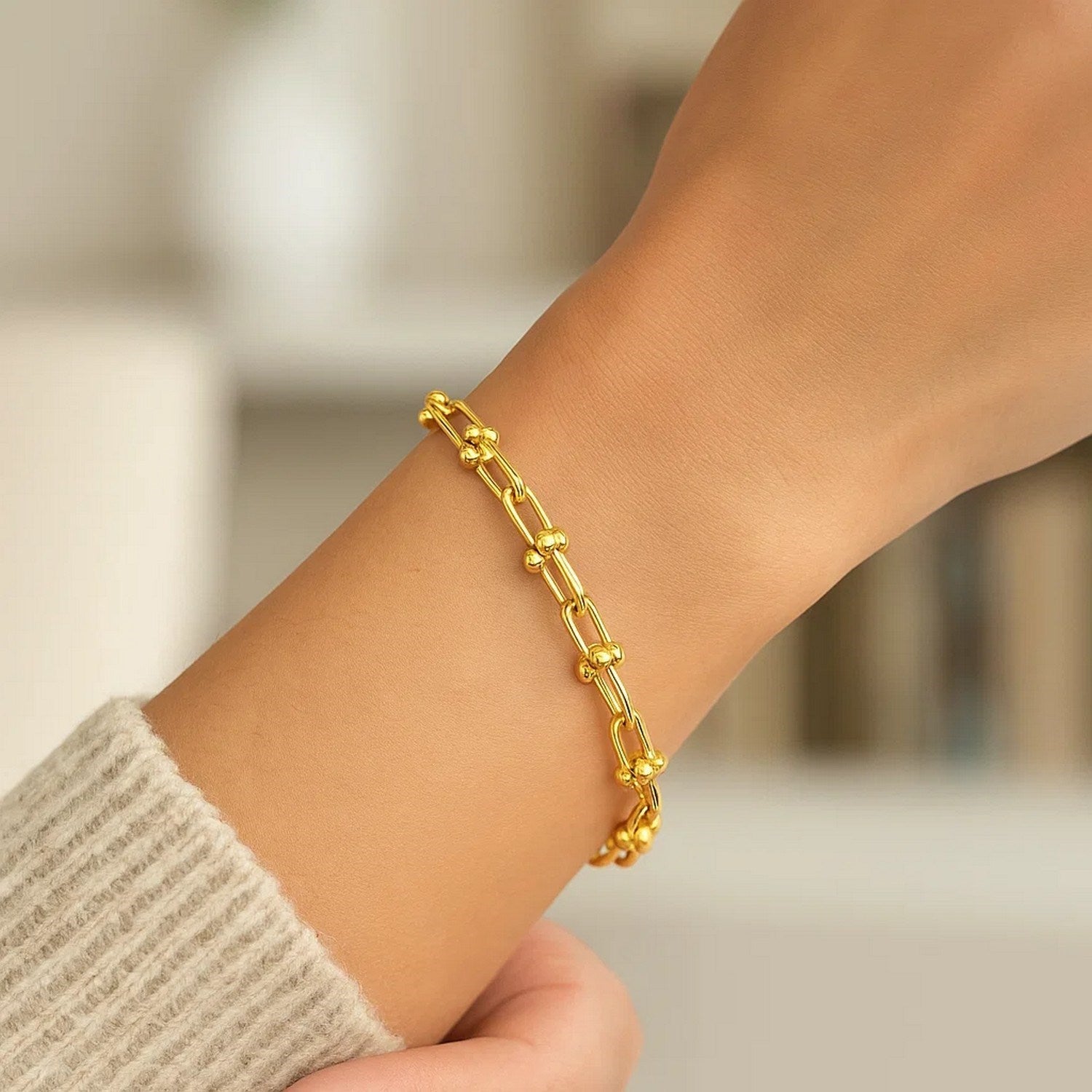 14k Yellow Gold 7 1/2 inch Jax Chain Bracelet (4.00 mm)