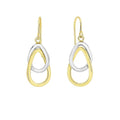 14k Two-Tone Gold Interlaced Open Teardrop Drop Earrings
