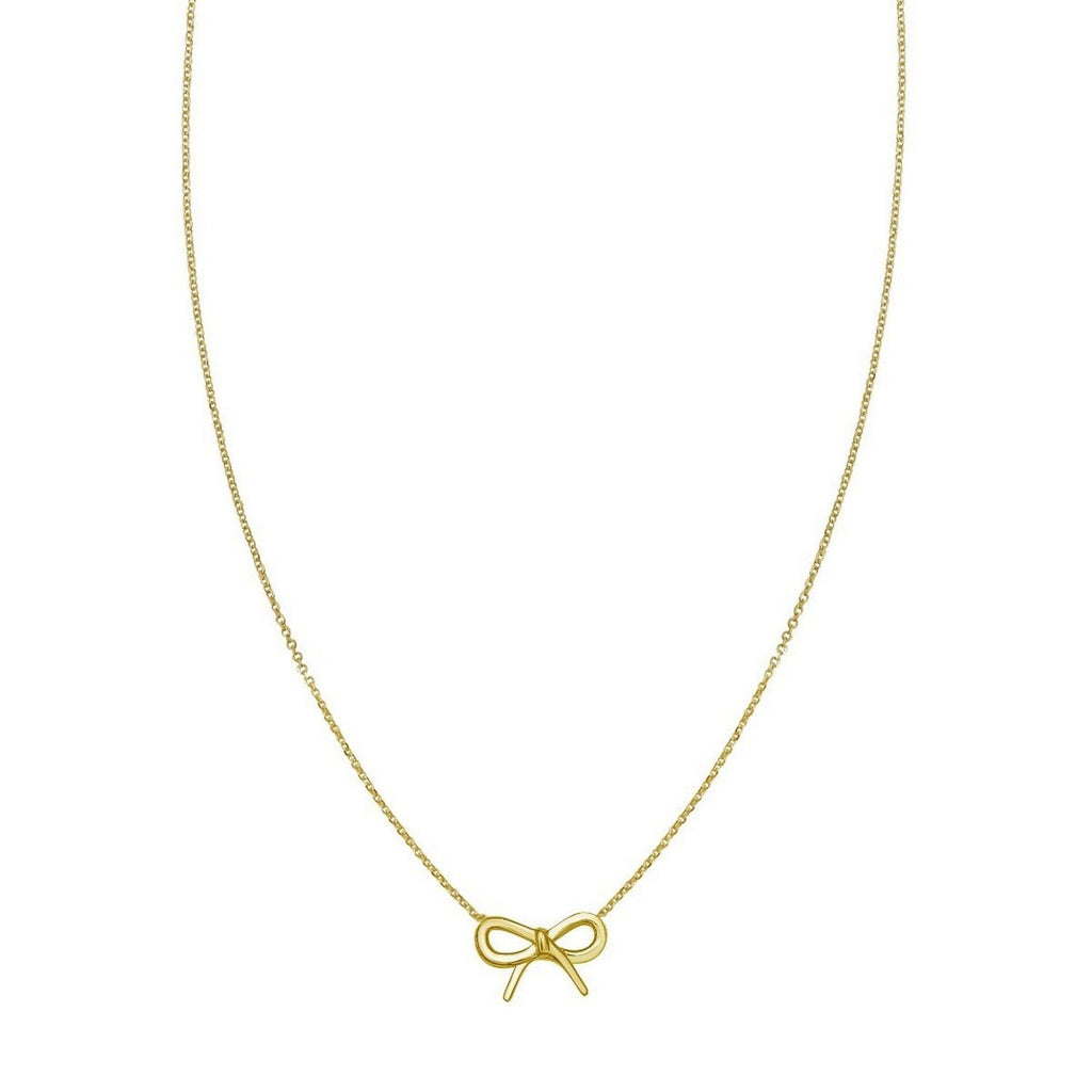 14K Yellow Gold Small Bow Necklace