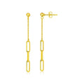 14K Yellow Gold Paperclip Chain and Fine Link Earrings