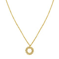 Classic 14K Yellow Gold Petite Diamond Circle Necklace