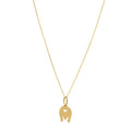 Heart and Horse Necklace in 14K Yellow Gold
