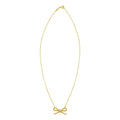 14K Yellow Gold Polished Twisted Rope Bow Necklace
