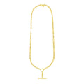 14k Yellow Gold Alternating Oval and Round Chain Necklace with Toggle