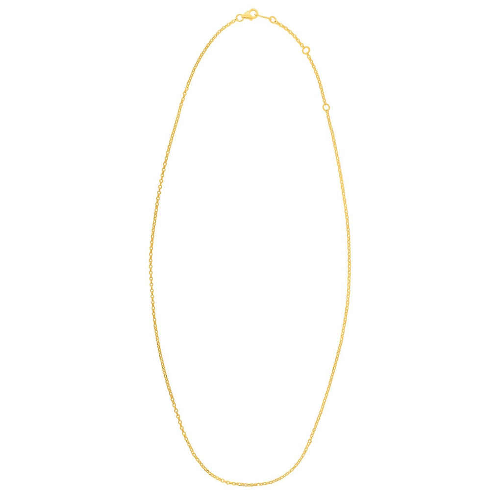 Double Extendable Cable Chain in 14k Yellow Gold (1.40 mm)