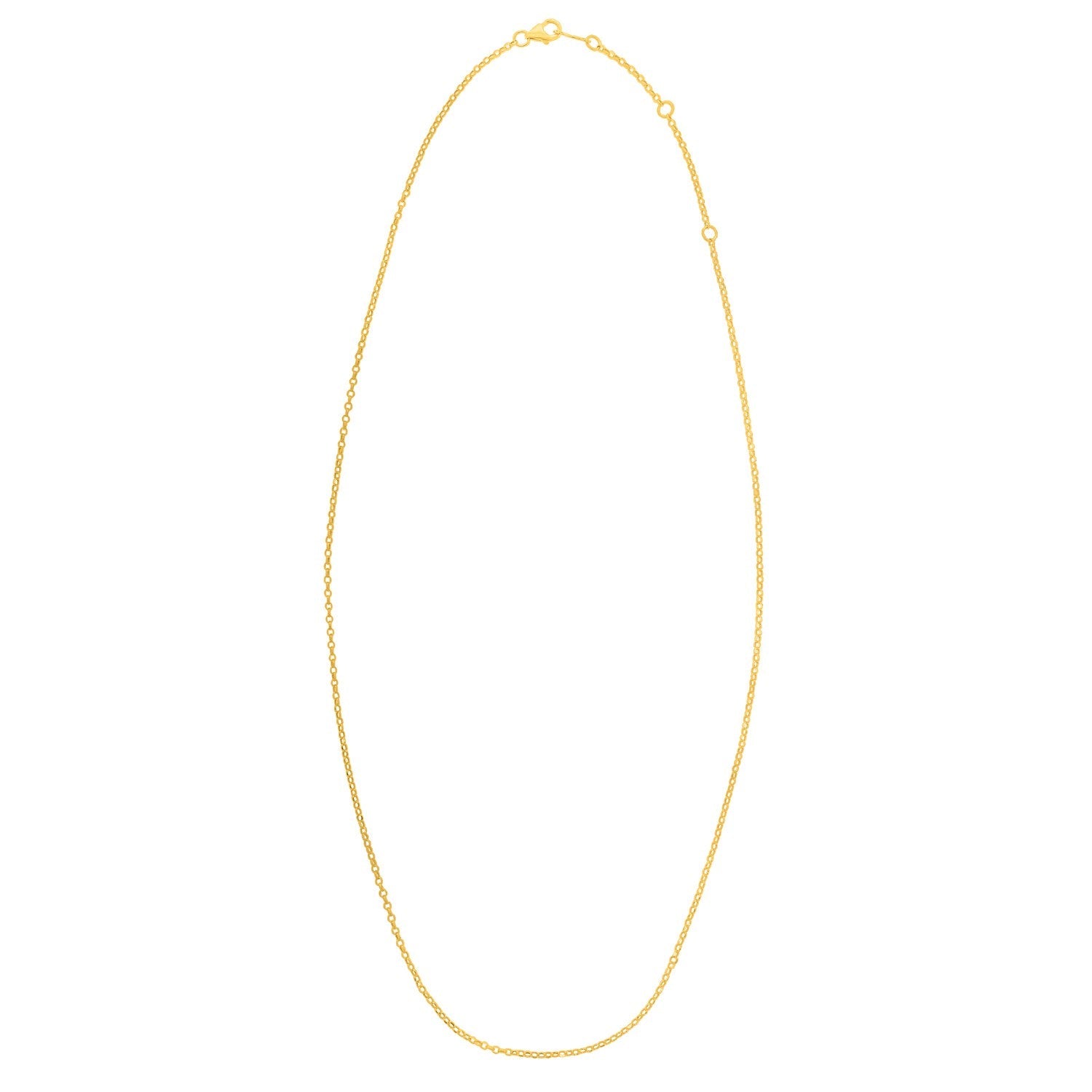 Double Extendable Cable Chain in 14k Yellow Gold (1.40 mm)
