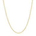 18k Yellow Gold Round Cable Link Chain (1.50 mm)