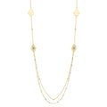 Long Hamsa Necklace in 14K Yellow Gold