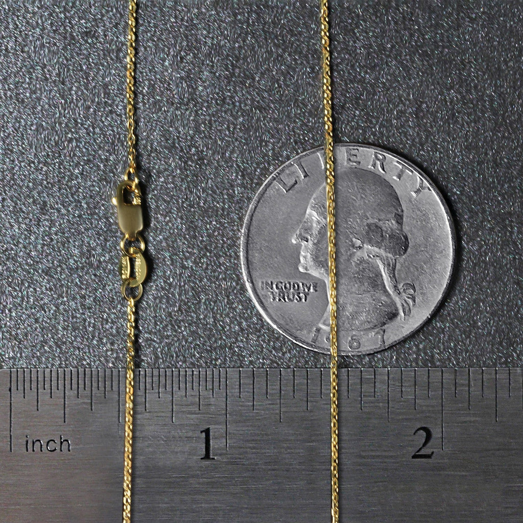 18k Yellow Gold Diamond Cut Cable Link Chain (0.80 mm)