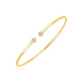 14k Yellow Gold High Polish Diamond Cluster Bangle (2.00 mm)