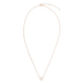 14k Rose Gold 17 inch Necklace with Round White Topaz