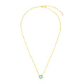 14k Yellow Gold 17 inch Necklace with Cushion Blue Topaz