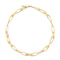 14K Yellow Gold Italian Oval Links Necklace