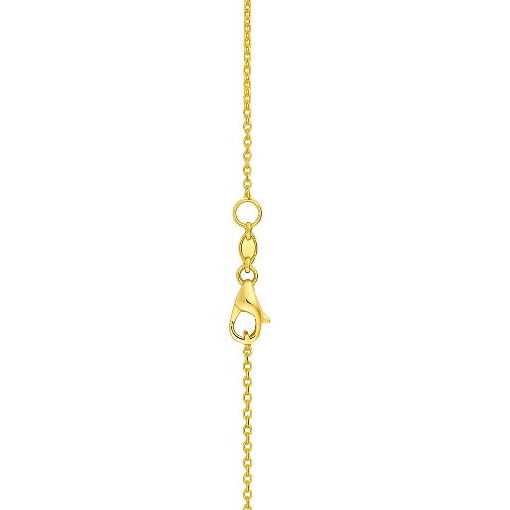 Elongated Hexagon Necklace in 14K Yellow Gold