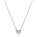 14k White Gold Polished Mini Heart Necklace
