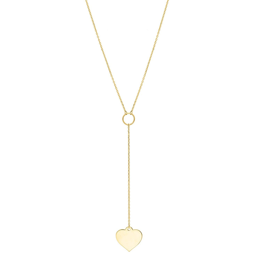 Lariat Heart Necklace in 10K Yellow Gold