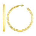 14k Yellow Gold Polished Hoop Earrings(4x50mm)