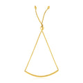 14k Yellow Gold Smooth Curved Bar Lariat Design Bracelet (0.80 mm)