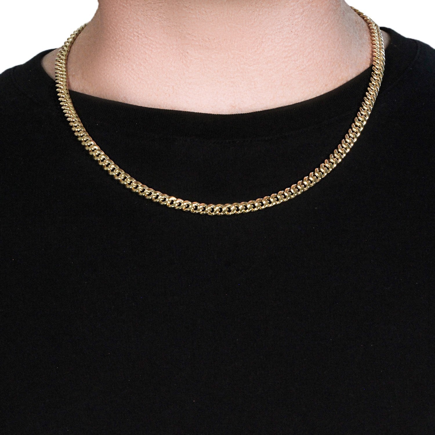 14k Yellow Gold Semi Solid Miami Cuban Chain (6.10 mm)