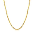 2.0mm 14k Yellow Gold Semi Solid Box Chain
