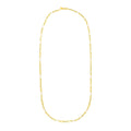 14k Yellow Gold Paperclip Chain and Pearl Necklace