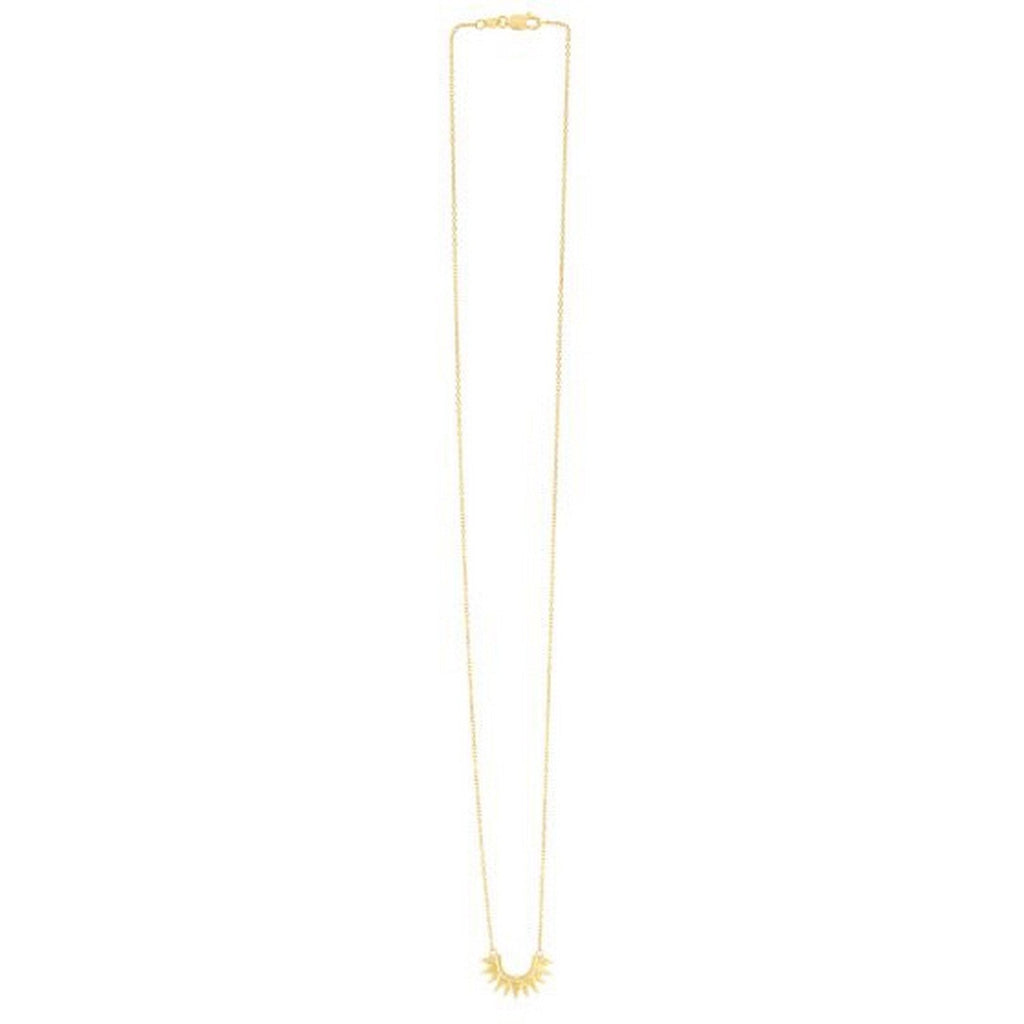 14k Yellow Gold Polished Sunburst Necklace