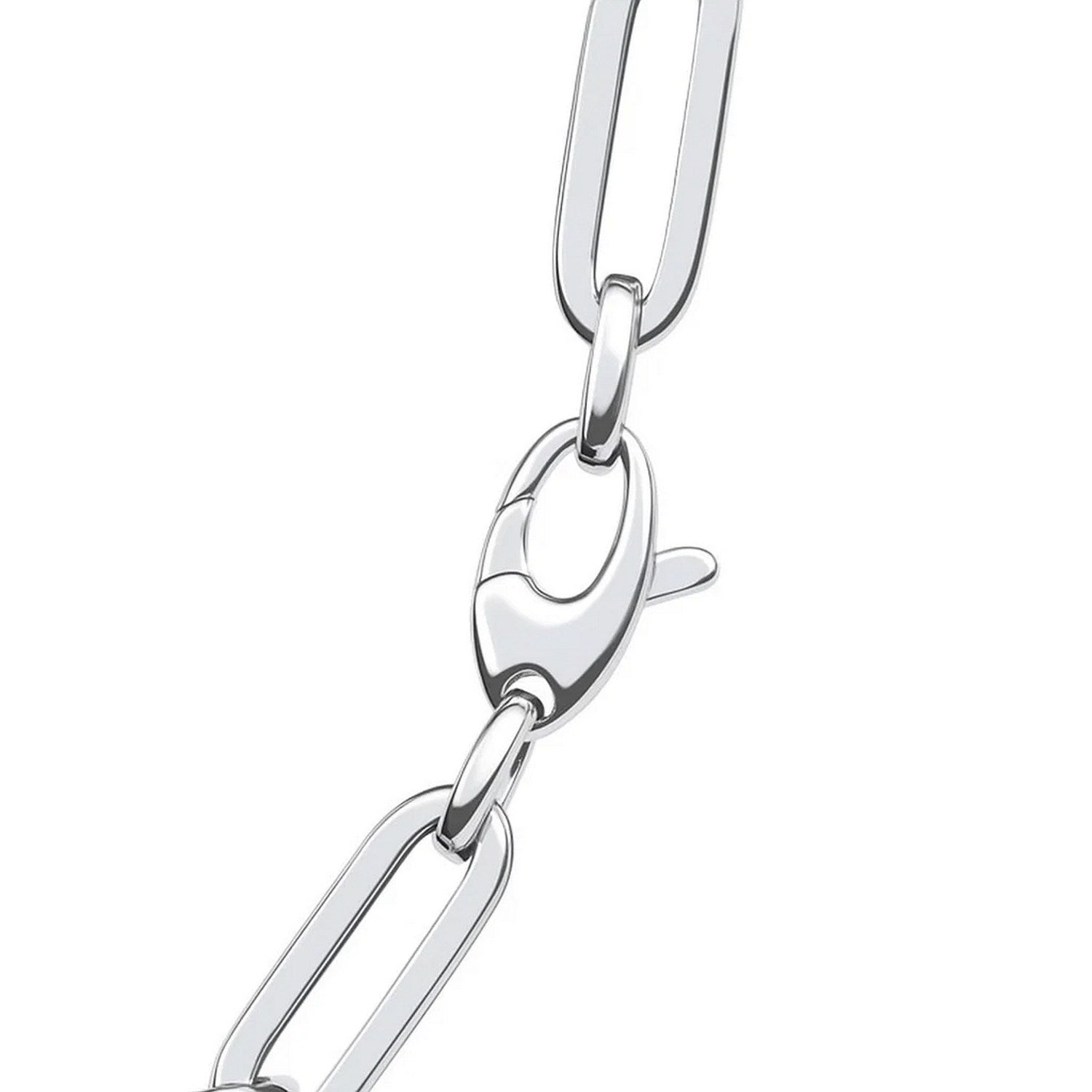 14K White Gold Wide Paperclip Chain (6.10 mm)