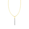 14k Yellow Gold Bar Pendant with Diamonds