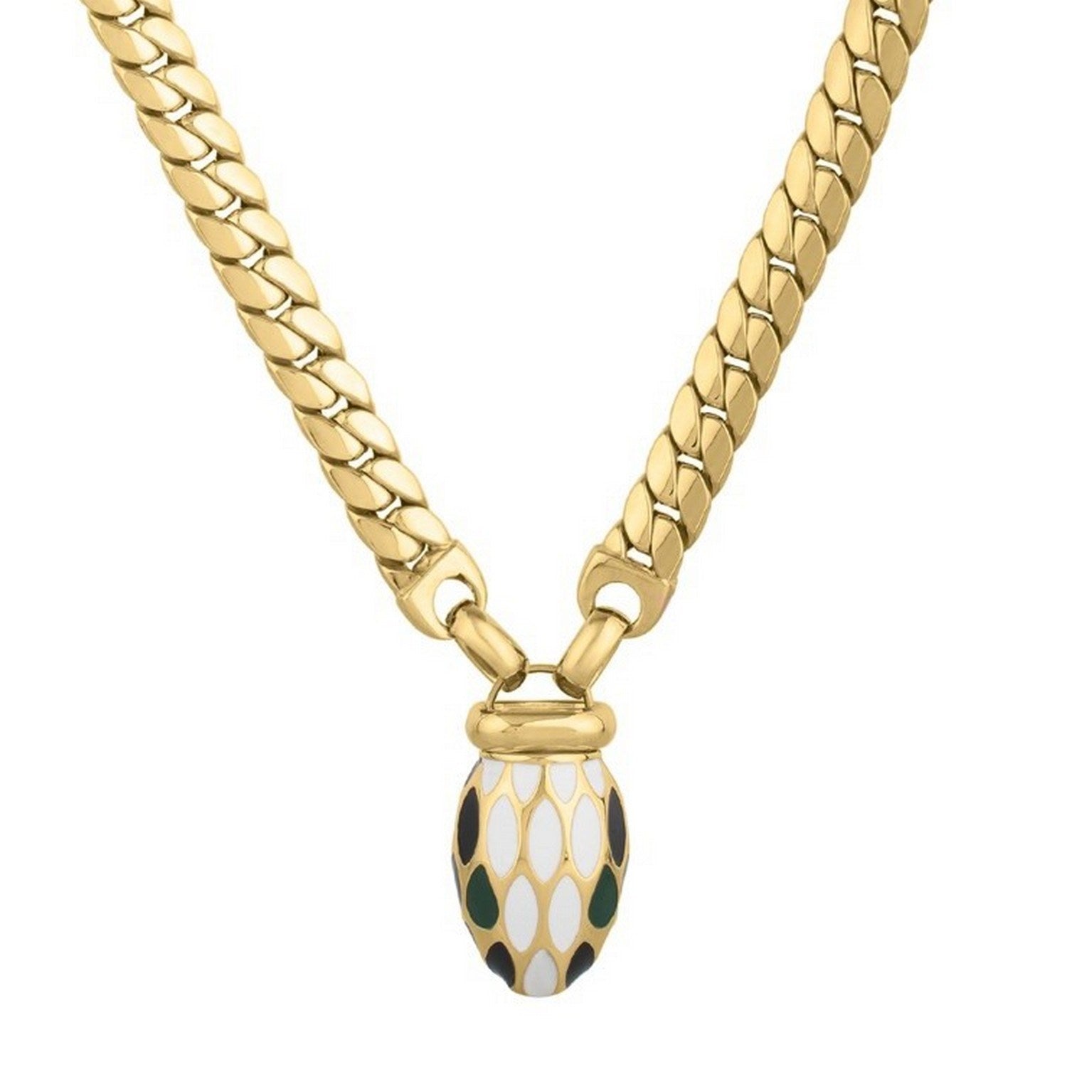 Le Serpent Curb Link Necklace in 14K Yellow Gold
