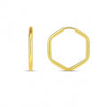 14k Yellow Gold Endless Hexagon Hoop Earrings
