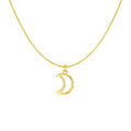 14k Yellow Gold Necklace with Moon