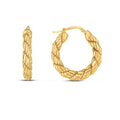 14k Yellow Gold Rope Hoop Earrings