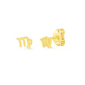 14k Yellow Gold Virgo Stud Earrings