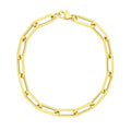 14k Yellow Gold 8 inch Extra Wide Paperclip Chain Bracelet (9.60 mm)