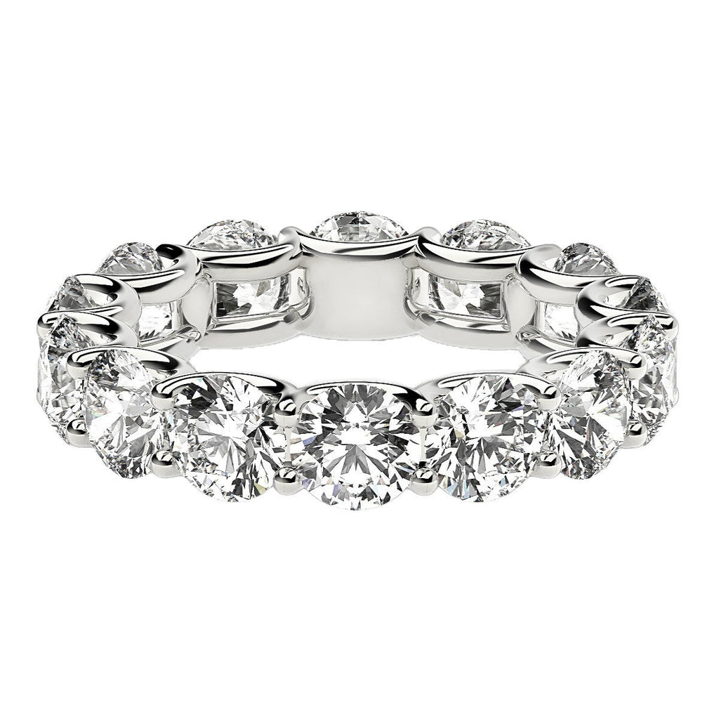Round Cut Lab Grown Diamond Eternity Ring in 14k White Gold (6 cttw FG/VS2)