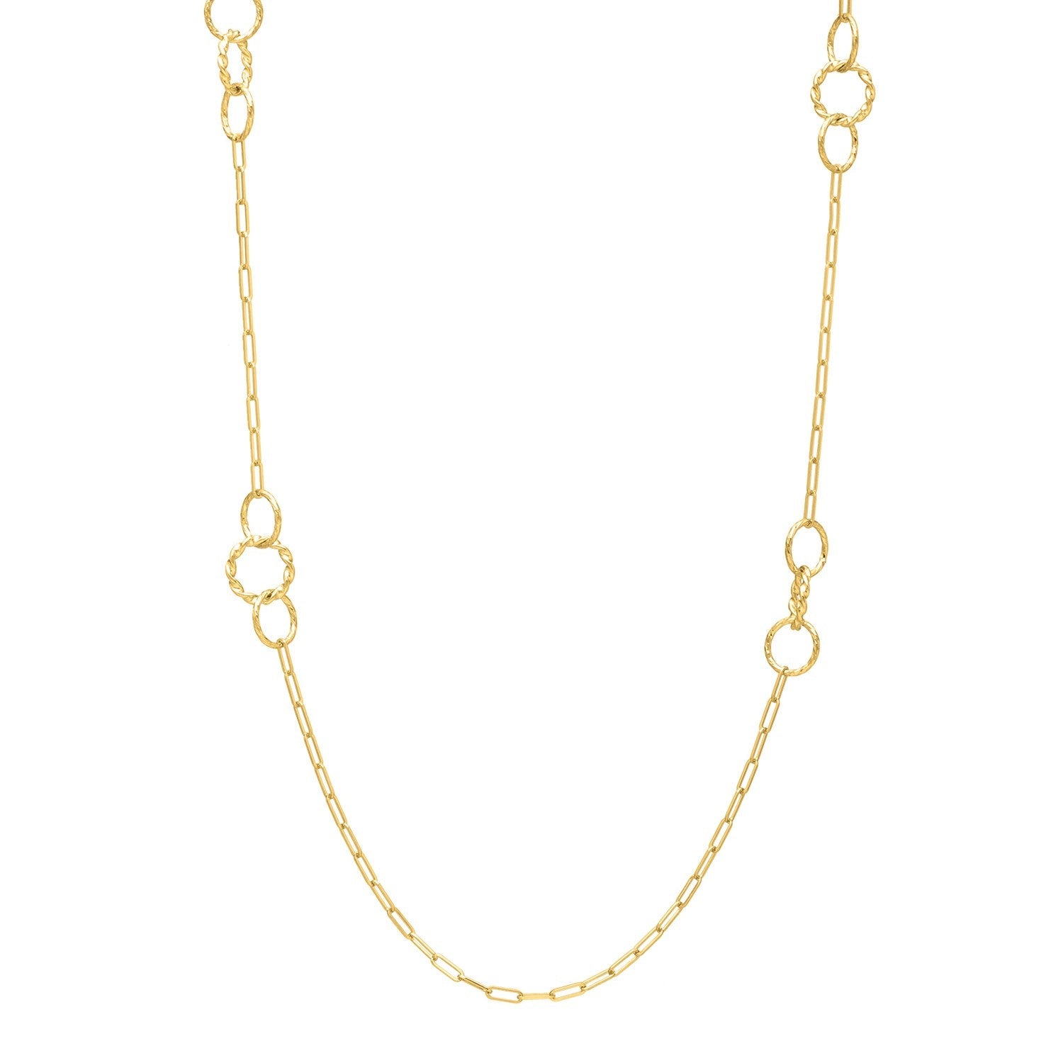 Twistted Link Necklace in 14K Yellow Gold