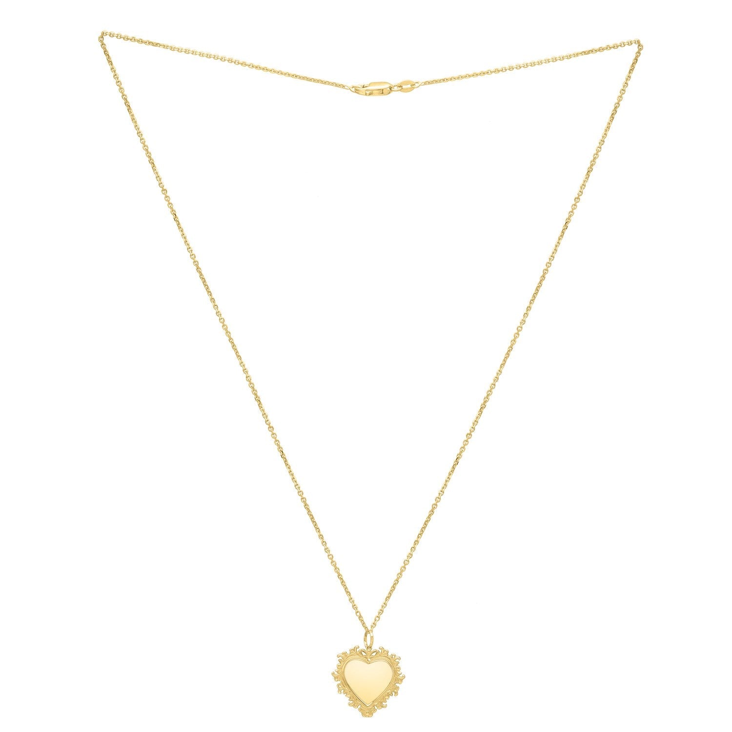 Baroque Heart Necklace in 14K Yellow Gold